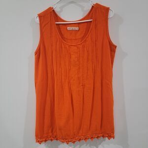 Manta Del Lago Womens Tunic Top Size Medium Orange‎ Artsy Summer Beach